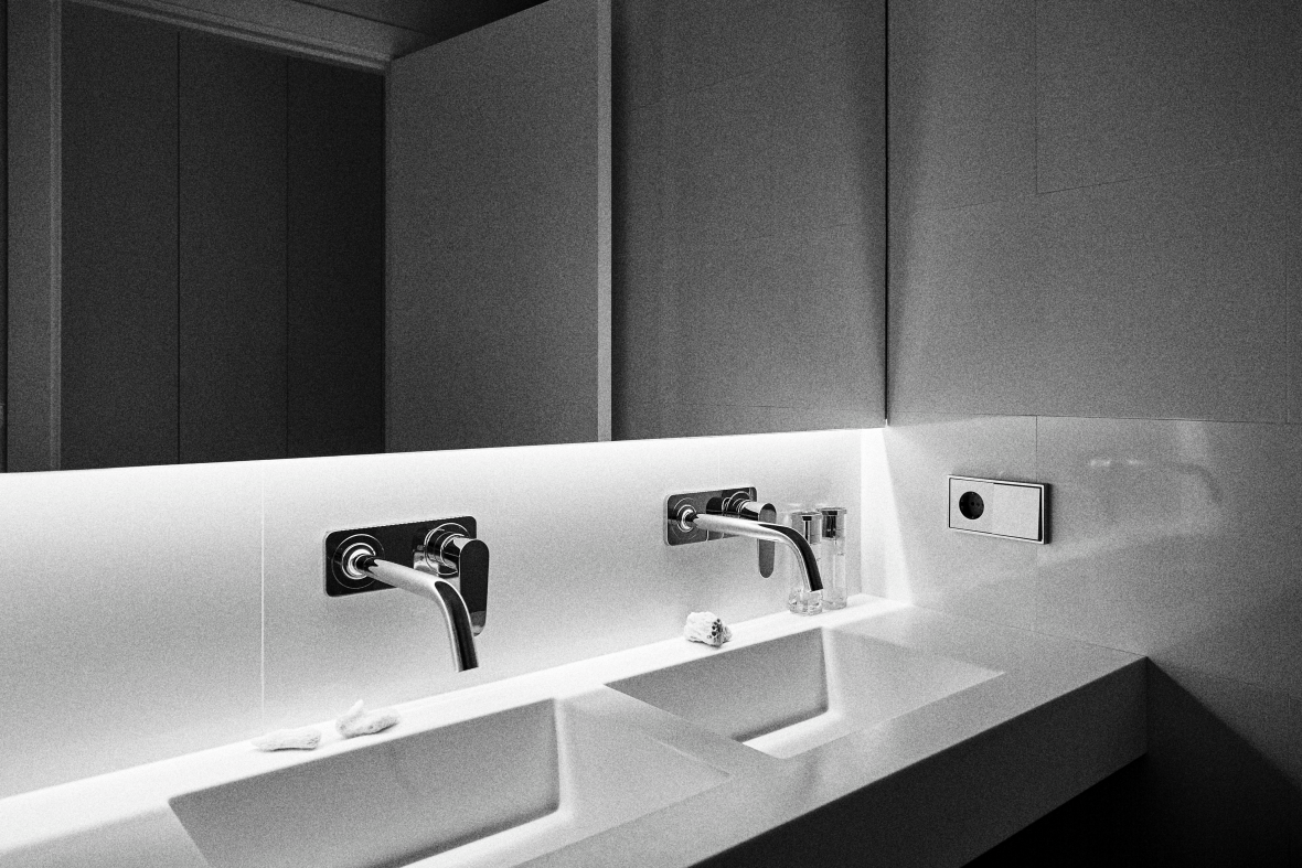 Piso García Barbón baño blanco y negro
